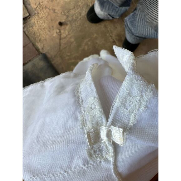 Vintage 60s MISTEE White Nylon Lace FULL SLIP 36 - Picture 6 of 10